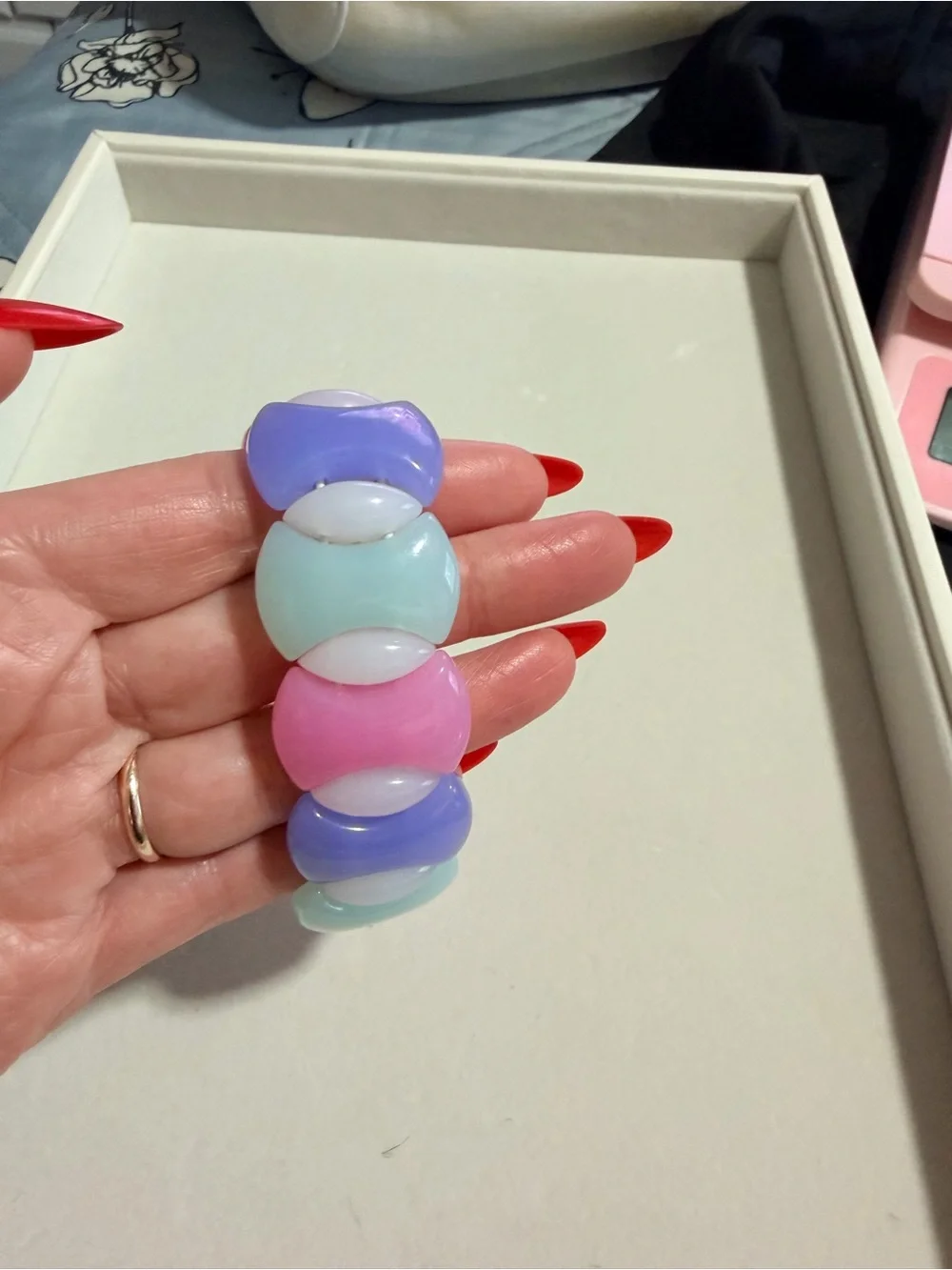 Vintage Colorblock Pastel Stretch Bracelet - Multicolor Womens Jewelry